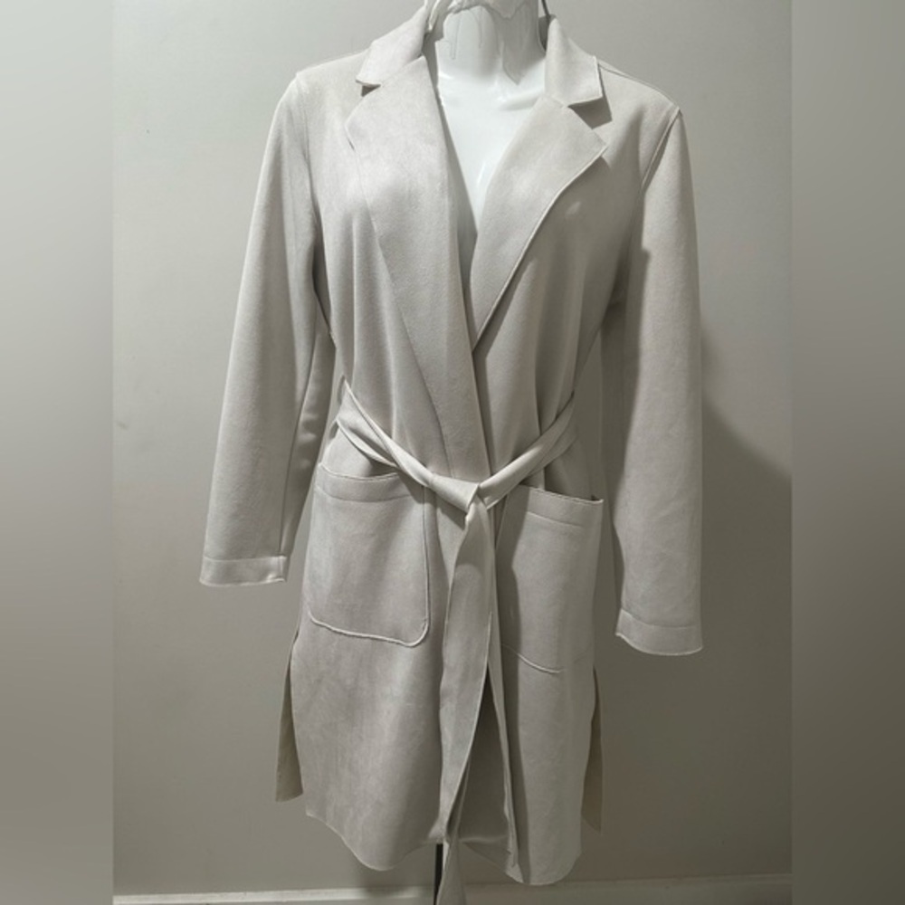 T Tahari faux suede cardigan size XS